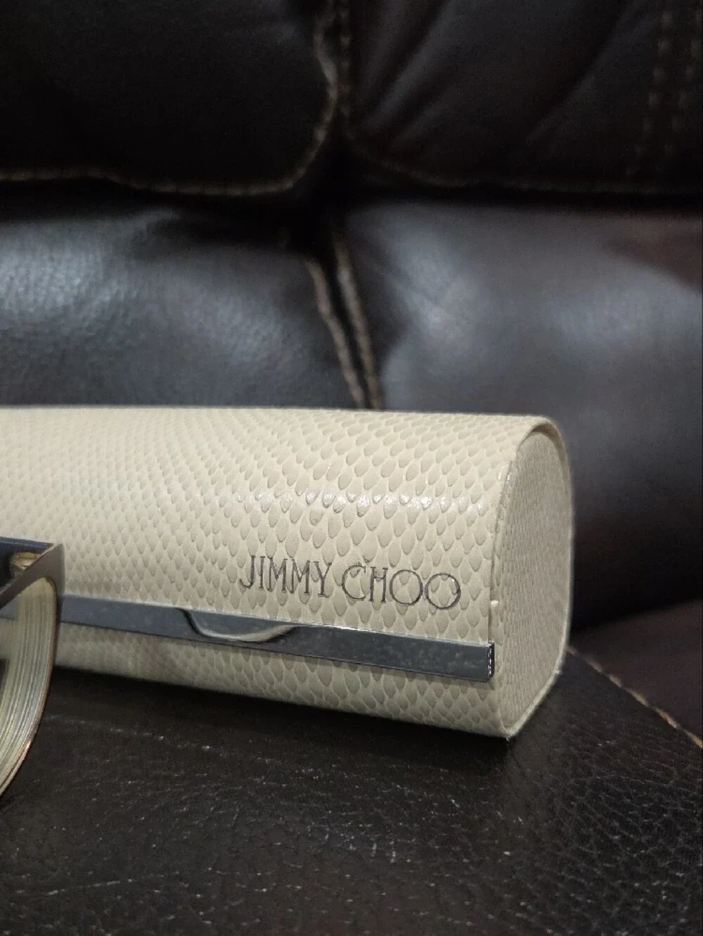 Jimmy Choo Womens Eyeglasses in Brown and Cream Leopard Print With Case
